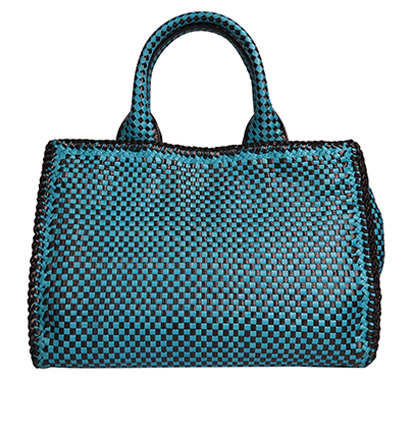 Madras Woven Tote Bag, front view